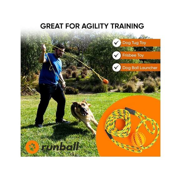 Dog Toy Rope and Ball 10 Feet‎ for Chase, Tug-O-War, Fetch, Agility - Picture 5 of 5